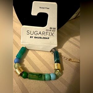 NWT Sugarfix by Baublebar bracelet with glass beads. 6” long with 1.5” extender